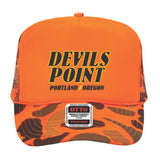 Devils Point Orange Camo Trucker Hat