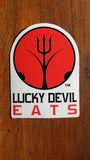 Lucky Devil Eats Sticker